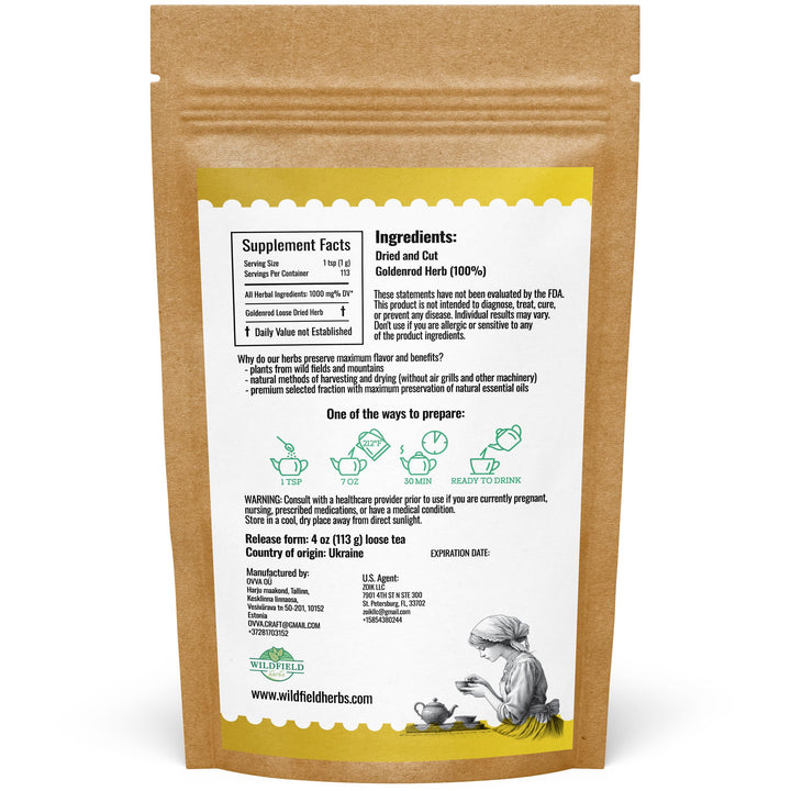 4 oz. Goldenrod Tea Herb Golden (Solidago Virgaurea L.) - 113 g Dried ...