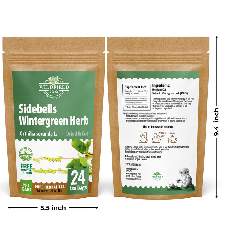 24 Bags Dried Cut Sidebells Wintergreen Herb Tea (Orthilia Secunda ...