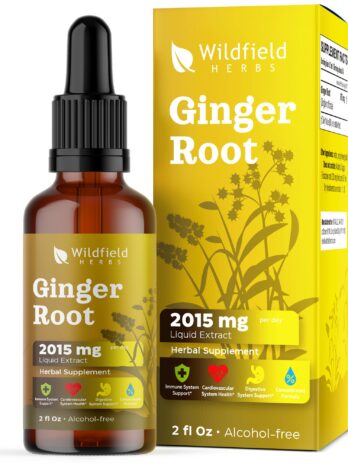 Ginger Tincture Ginger Root Extract 2015 mg (Zingiber officinale L.) Ginger Extract Liquid Drops Herbal Supplement Absorbs Better Than Capsules, 1 Month Supply, 84 Servings, Alcohol-Free – 2 Oz