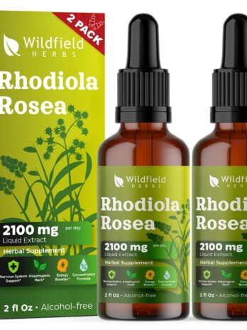 4 oz Rhodiola Rosea Supplement Rhodiola Rosea Root Tincture Drops 2100mg (Rhodiola rosea L.) Rhodiola Extract Absorbs Better Than Capsules, 2 Month Supply, 84 Servings, Alcohol-Free – 2 Oz, Pack of 2