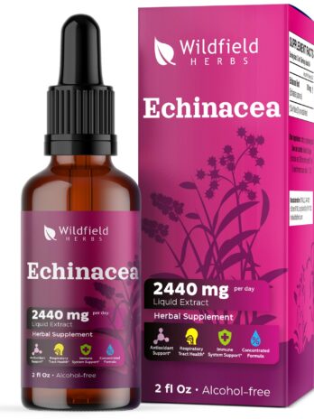 Liquid Echinacea Extract – Echinacea Root Drops Tincture 2440mg (Echinacea purpurea) Herbal Supplement Absorbs Better Than Capsules, 1 Month Supply, 84 Servings, Alcohol-Free – 2 Oz, Pack of 1