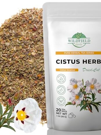 20 Cistus Tea Cistus Incanus Tea Herbal (Cístus L.) – 20 Count 1.5g Cistus Herb Tea Bags Cistus creticus