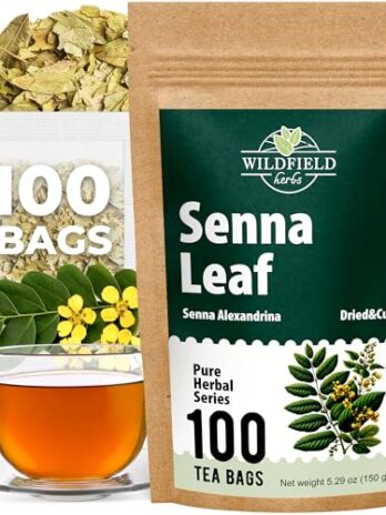 100 Bags Senna Leaf Senna Leaves Tea Bags Herbal Tea (Senna alexandrina) – 100 Count 1.5g Tea Bags Senna Loose Leaf Tea hoja de sen hojas de sen para te