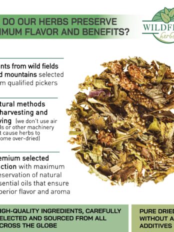 WILDFIELD HERBS 4 oz. Plantain Leaf Herb Tea Dried Plaintains (Plantago Majoris Folia) – 113g Greater Broadleaf Plantain Leaf Tea