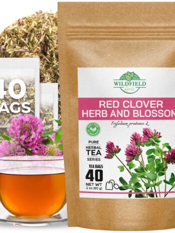 40 bags Red Clover Tea Red Clover Herb Flower Clover (Trifolium pratense L.) – 40 Count 1.5 g Tea Bags Dried Red Clover Blossom Leaf Herbal Tea