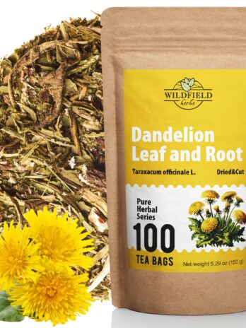 100 Bags Dandelion Leaf and Root Tea Dandelion Tea Herbal (Taraxacum) – 100 Count 1.5g Tea Bags Dried Dandelion Root Tea Herbhojas y raíz de diente de león