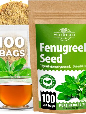 100 bags Dried Fenugreek Herb Tea (Trigonella foenum-graecum) – 100 Count 1.5g Tea Bags Fenugreek Herbal Tea semillas de fenogreco