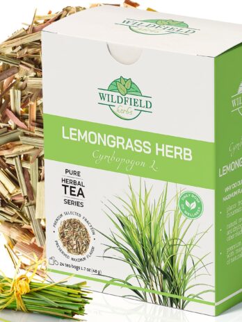 24 bags Dried Lemongrass Herb Lemon Grass Leaf Herbal Tea (Cymbopogon) – 24 Count 2g Tea Bags Lemongrass Chai Herb Tea Limoncillo (Hierba Limon)