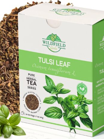 24 bags Holy Basil Leaf Dried Tulsi Leaf Herb Tea Leaves (Ocimum tenuiflorum) Holy Basil Herbal Tea ALBAHACA MORADA – 24 Count 2g Tea Bags