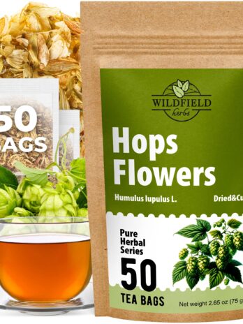 50 Bags Hop Tea Hops Herb Dried Hops Flowers Herbal Tea (Humulus lupulus) – 50 Count 1.5g Tea Bags Hops Flowers Herb Tea Lupulo entero