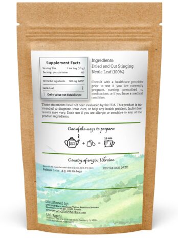 100 Bags Nettle Leaf Tea Ortiga Planta Dried Nettle Herb Bulk (Urtica dioica) – 100 Count 1.5g Tea Bags Stinging Nettle Leaf Herb Tea Stinging Nettle Leaves Herbal Tea ortiga verde te