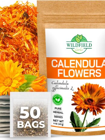 50 Bags Calendula Tea Dried Calendula Flowers Herb Herbal Tea (Calendula officinalis) – 50 Count 1.5 g Tea Bags Calendula Flowers Flower Herb Tea kalendula te de calendula