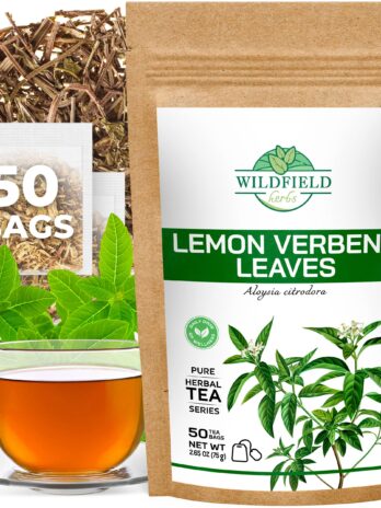 50 Bags Lemon Verbena Tea Dried Cut Leaves Herb (Aloysia citrodora) – 50 Count 1.5g Lemon Beebrush Loose Leaf Herbal Tea Bags te de verbena de limon