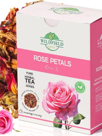 24 bags Rose Tea Dry Rose Petals Herbal Tea (Rosa rubiginosa) – 24 Count 2 g Tea Bags Rose Petals Dried pétalos de rosa