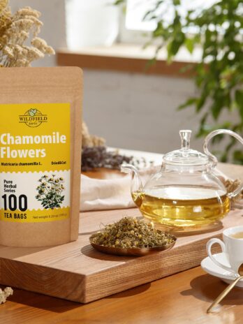 100 Bags Chamomile Tea Loose Leaf Dried Chamomile Flowers Manzanilla Tea (Matricaria chamomilla) – 100 Count 1.5g Tea Bags Camomile Flower Chamomile Herb Tea Flores de manzanilla tea