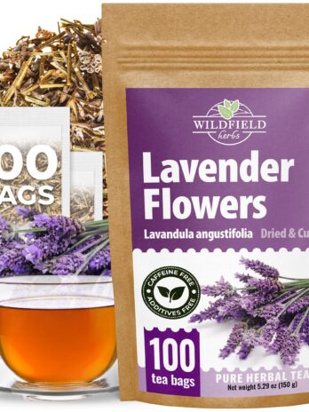 100 Bags Lavender Herb Lavender Buds Dried Lavender Buds Herbal Tea (Lavandula angustifolia) – 100 Count 1.5g Tea Bags Lavender Flowers Lavender Herbs Dried Tea Flores de lavanda