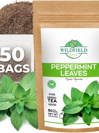 50 bags Mint Tea Bags Peppermint Tea Bags Loose Leaf Fresh Mint Leaves – 50 Count 1.5 g Tea Bags Dried Peppermint Leaves Herbal Tea (Menta Piperita) te de menta