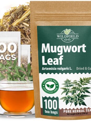 100 Bags Dried Mugwort Tea Mugwort Herb Dried Tea (dried Artemisia vulgaris herb) – 100 Count 1.5g Tea Bags Mugwort Loose Leaf Herbal Tea Artemisa