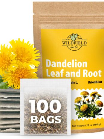 100 Bags Dandelion Leaf and Root Tea Dandelion Tea Herbal (Taraxacum) – 100 Count 1.5g Tea Bags Dried Dandelion Root Tea Herbhojas y raíz de diente de león